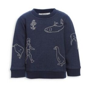 Sea Demi Cotton French Terry Embroidered Sweatshirt - Little Kid Sz 8 NWT